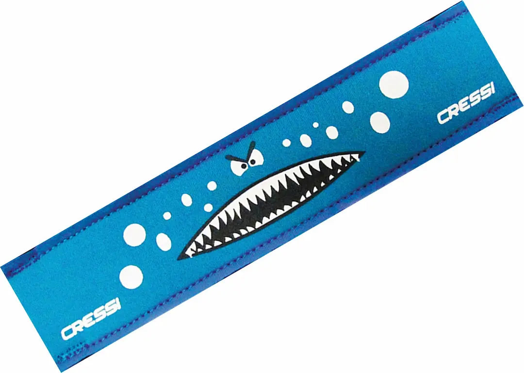 cressi swim goggle strap cover in azure and blue