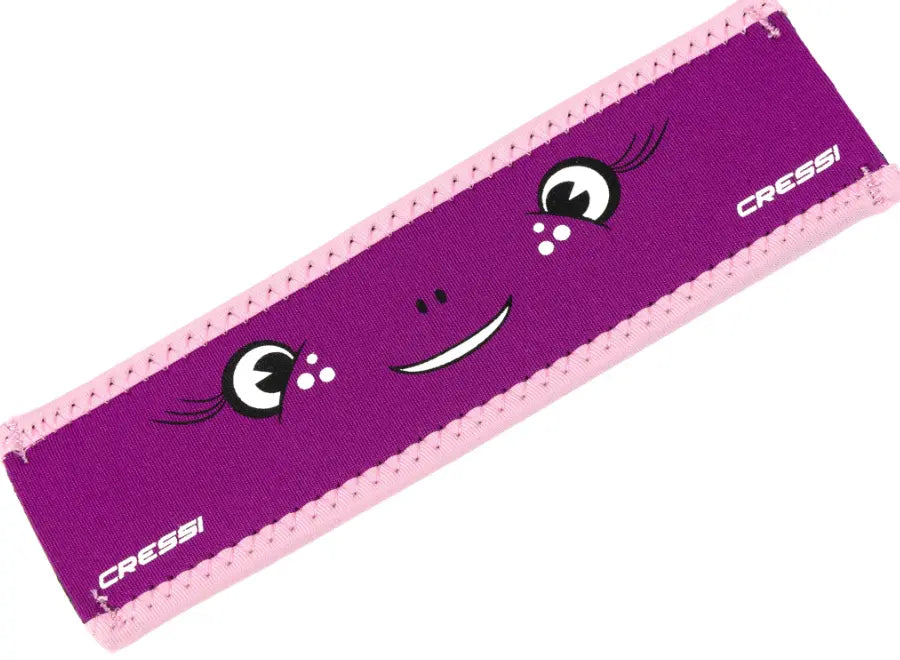 cressi swim goggle strap cover in purple and pink