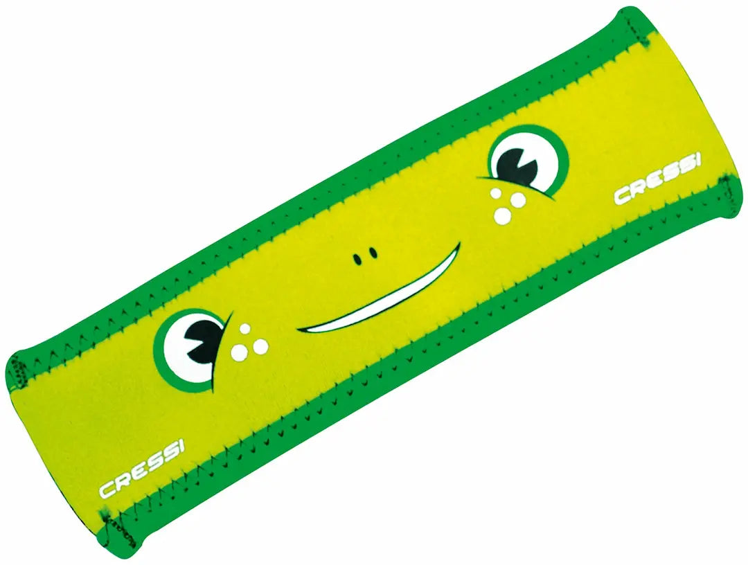 cressi swim goggle strap cover in lime and Green