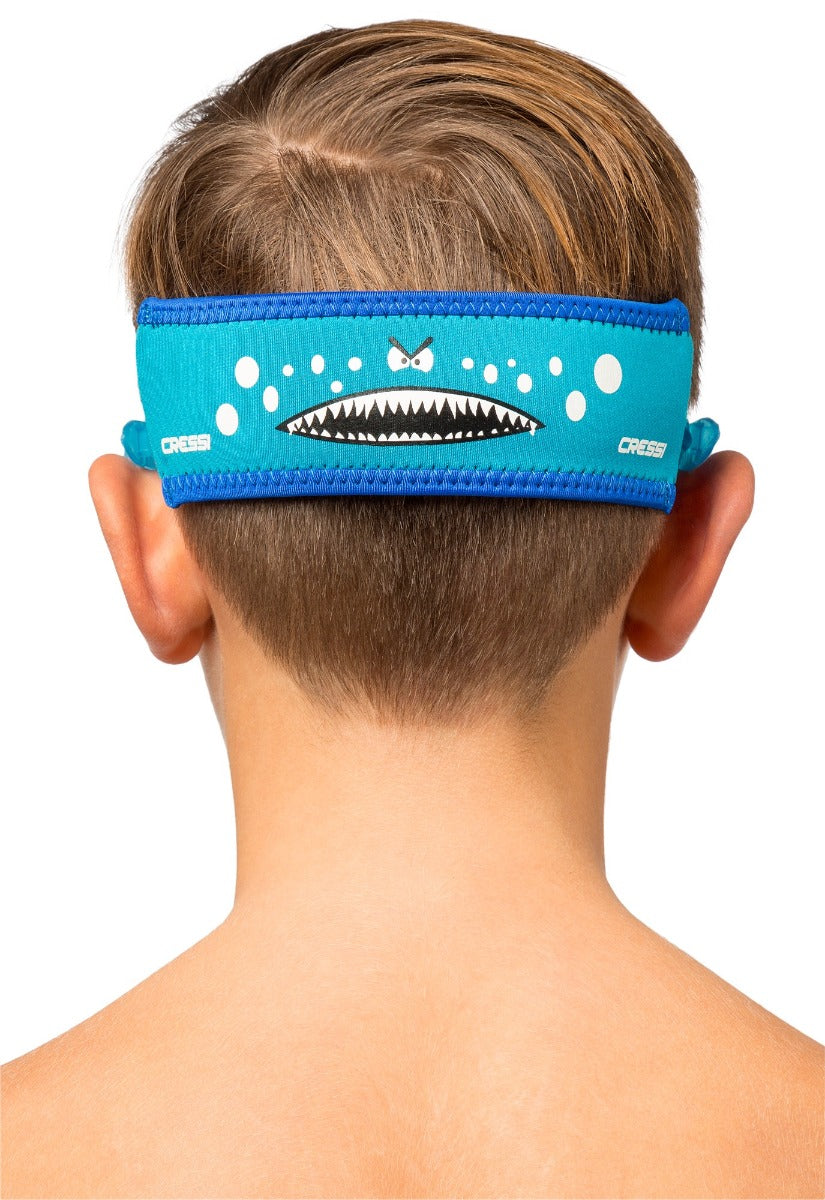 Kid wearing Cressi Swim Goggle Strap Cover