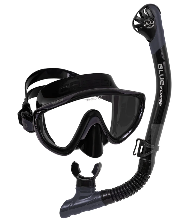 Cressi Tino and Scilla Snorkel Mask Set Black