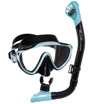 Black with Ice Blue mask/Scilla Snorkel Set