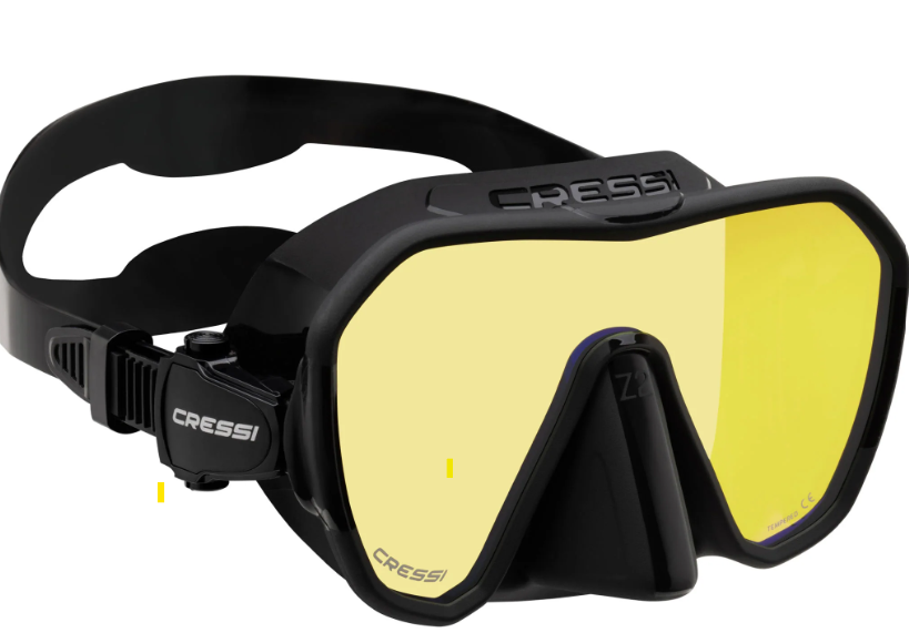 Cressi Z2 frameless dive mask with UV380 yellow lenses