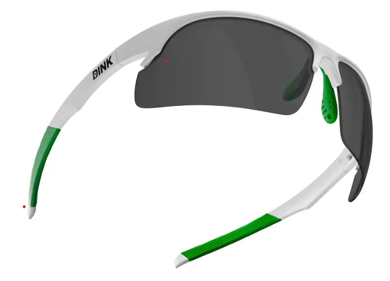 Dink Daytona pickleball sunglasses in white with green lenses
