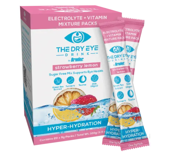 Dry Eye Drink hydration supplements am strawberry lemon