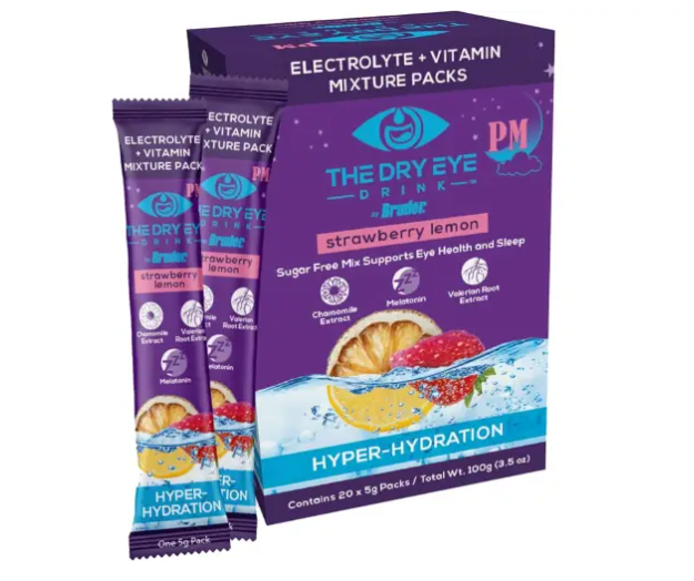 Dry Eye Drink hydration supplements pm strawberry lemon