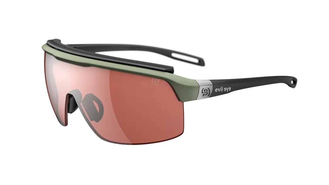 Evil Eye e016 traileye sunglasses in forest green with LST silver lenses