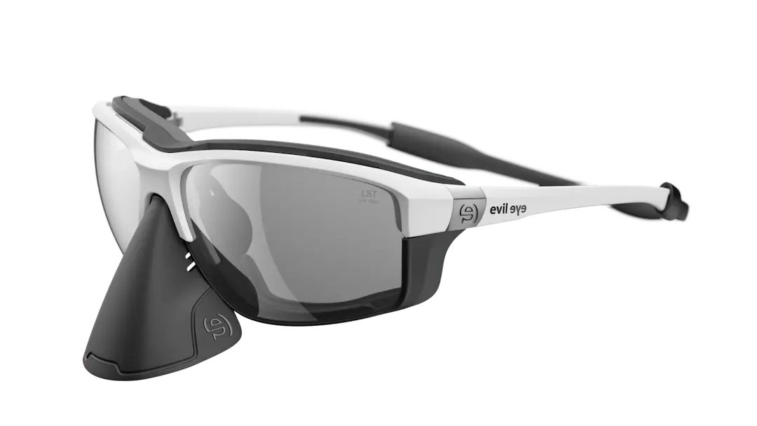 Evil Eye e023 Elate O Pro sunglasses in white with gray lenses