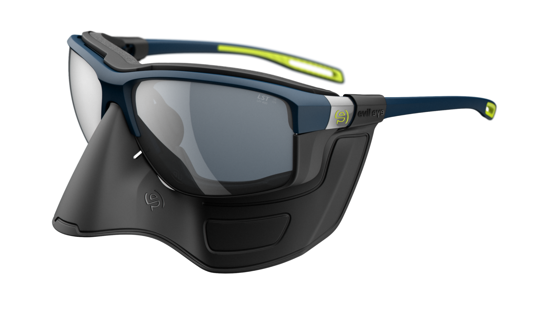 Evil Eye Elate Extreme Blue with ear pieces and full face shield