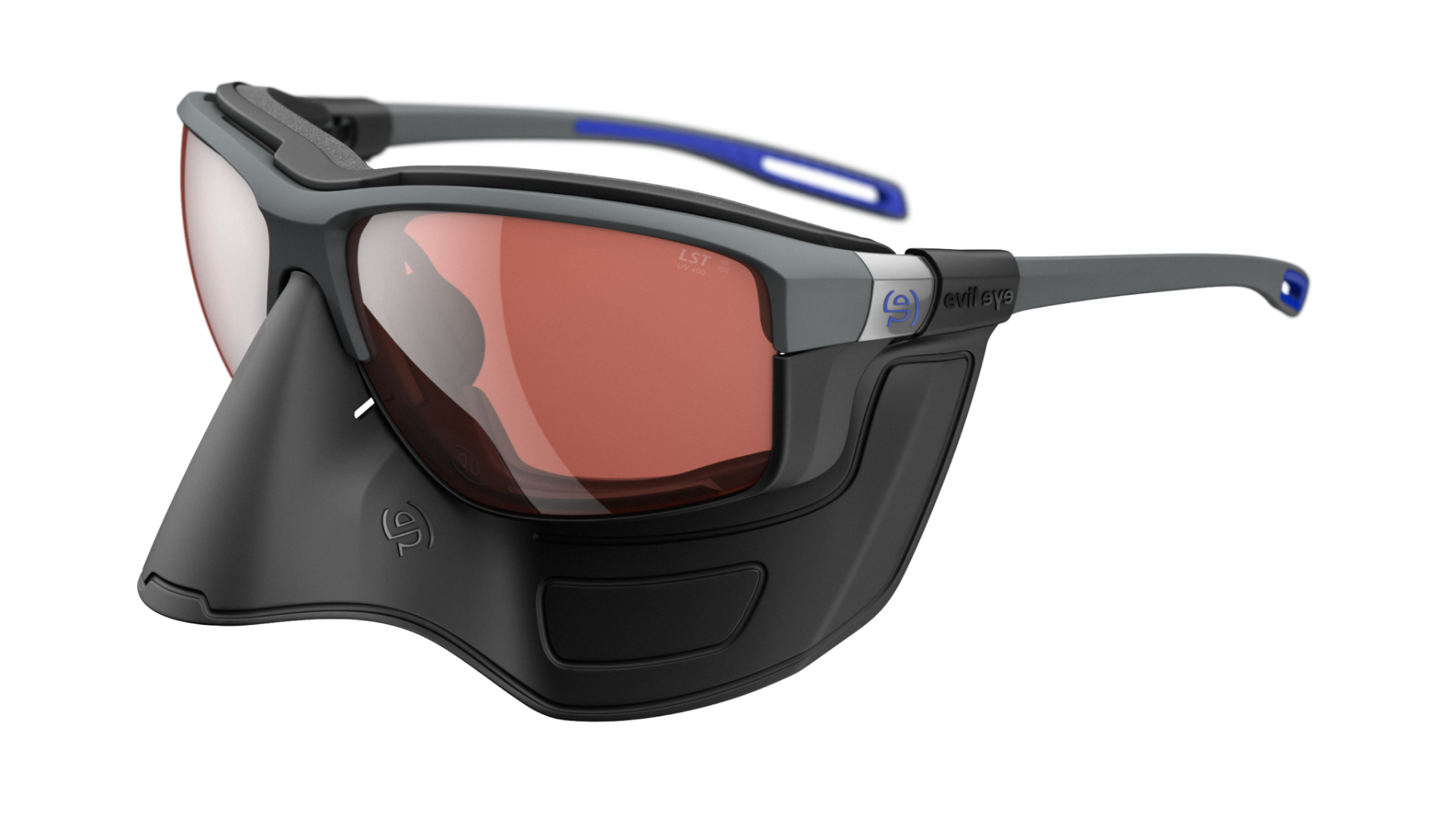 Evil Eye Elate Extreme Dark Gray Matt with earpieces /LST Active Silver M