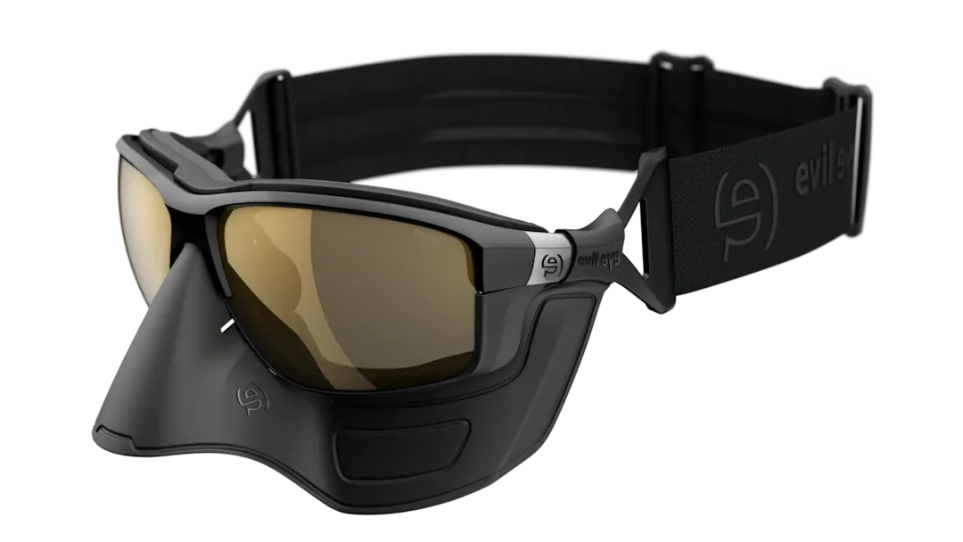 Evil Eye Elate Extreme sunglasses with face shield in black with level 4 lenses