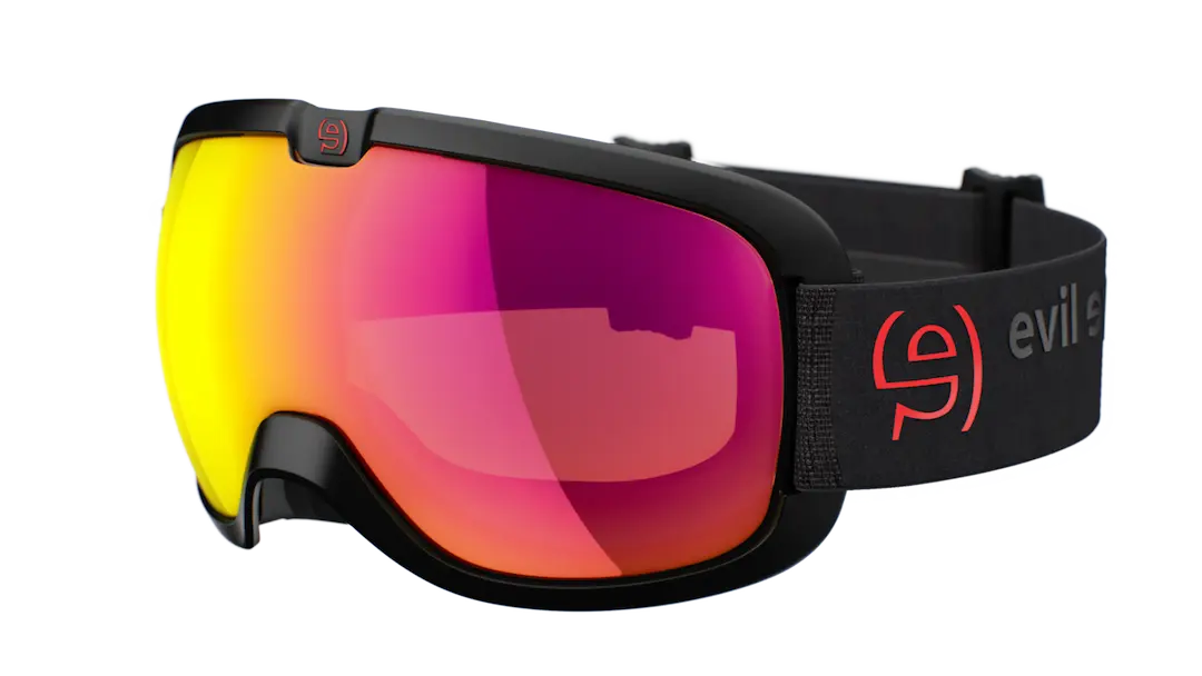 Evil Eye e604 Peaksight snow goggles in black with Red mirror lenses