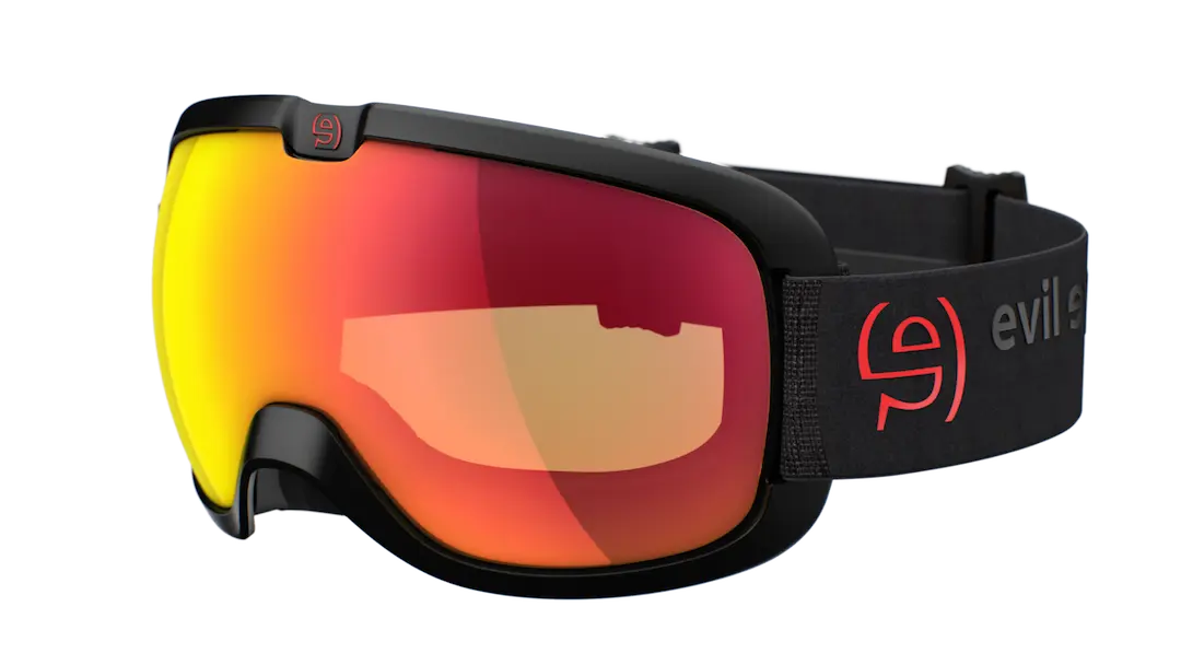 Evil Eye e605 Peaksight Cl snow goggles in black with clear and red mirror lenses