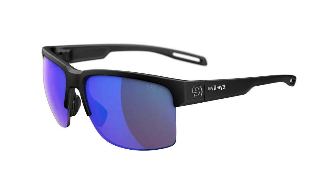 Evil Eye e048 Coastline sunglasses in Black with Blue mirror lenses