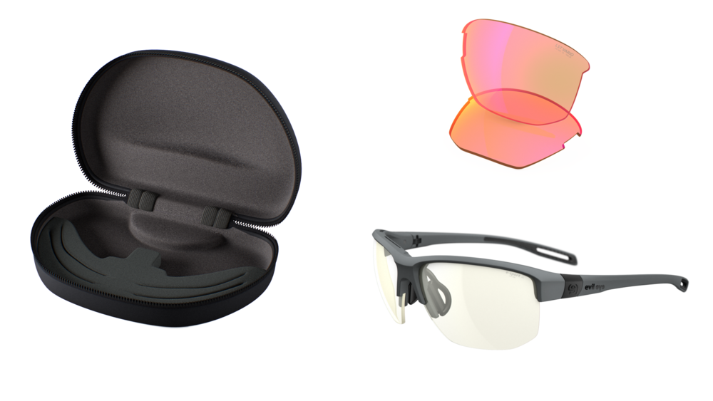 Evil Eye Elate t e019 sunglasses package with light changing and e-sport lenses