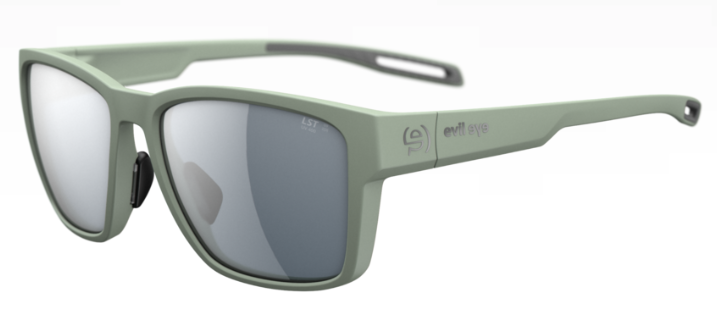 Evil Eye Flare sunglasses in green with silver mirror lenses