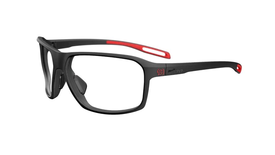 Evil Eye Nook e011 frame for Rx lens insertion in black with red