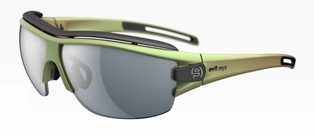 Evil Eye Trace Pro Sunglasses in Dynamic Green with gray silver lenses