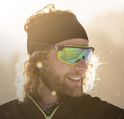 Person wearing Evil Eye Traileye Ng Pro sunglasses