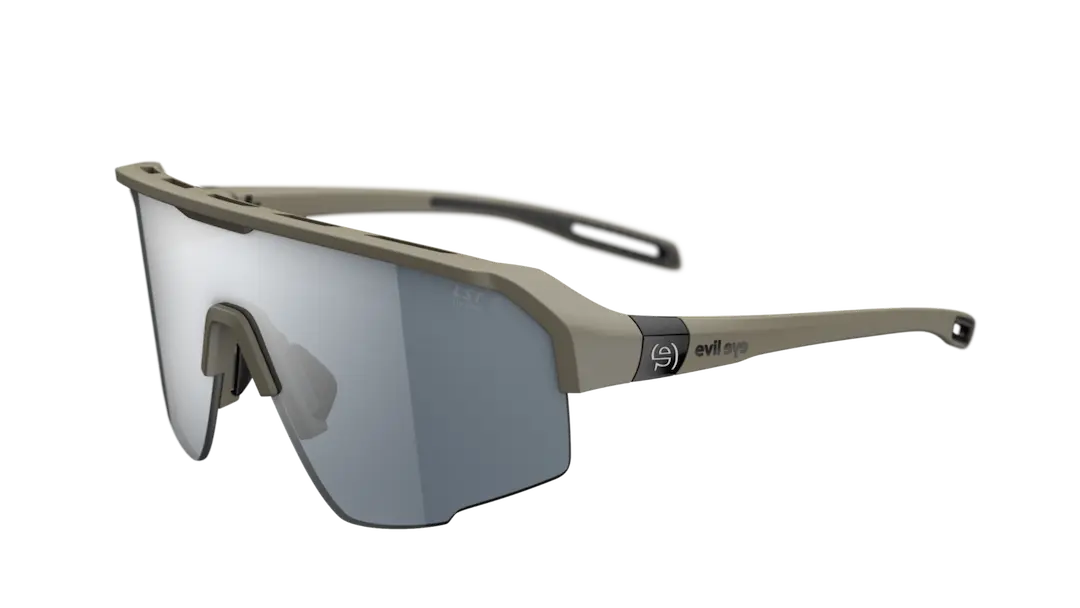 Evil Eye Trailsense sunglasses in stone grey with silver lenses
