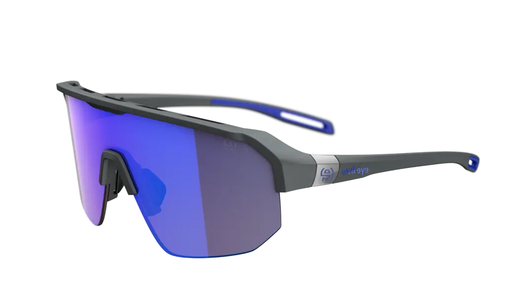 Evil Eye Trailsense II sunglasses in gray with blue mirror