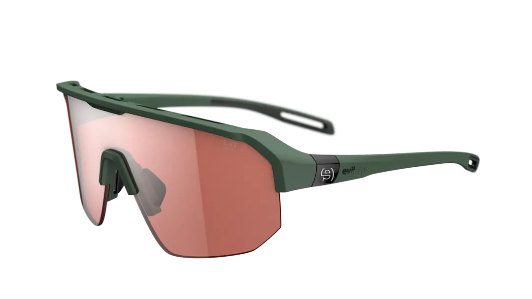 Evil Eye Trailsense II sunglasses in DArk Green with LST Silver lenses