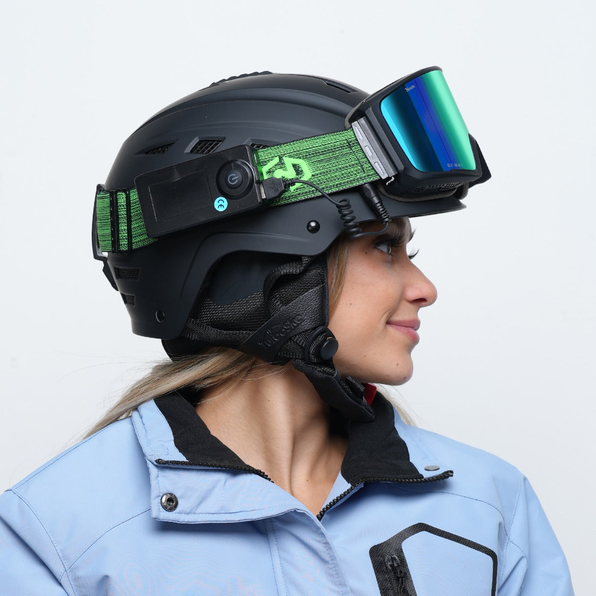 Person wearing Nordik Viking snow goggles