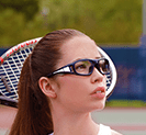Tennis player wearing Hilco C2 Sports Glasses