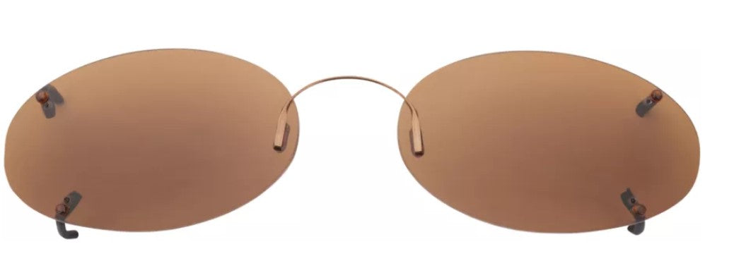 Hilco Clip On Low Oval Rimless Brown