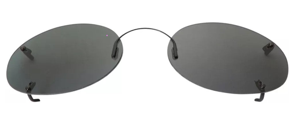 Hilco Clip On Low Oval Rimless Gray