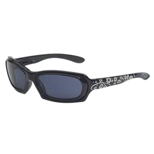 Black-Floral frame /Gray lenses Sports Package (with case and strap)