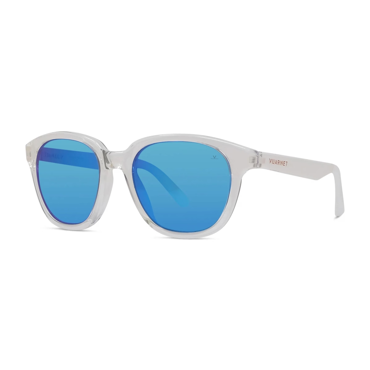 Vuarnet VU40053U Sunglasses in Shiny Transparent with Blue mirror lenses