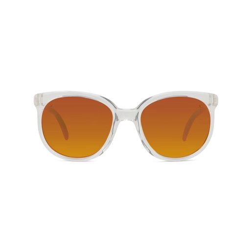 Vuarnet 02 VU40017U Original Sunglasses Shiny Transparent with Orange mirror lenses