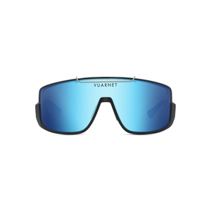 Matte Black frame/Grey blue mirror lenses
