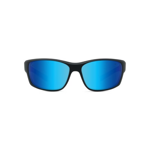 Matte Black frame/Blue mirror lenses