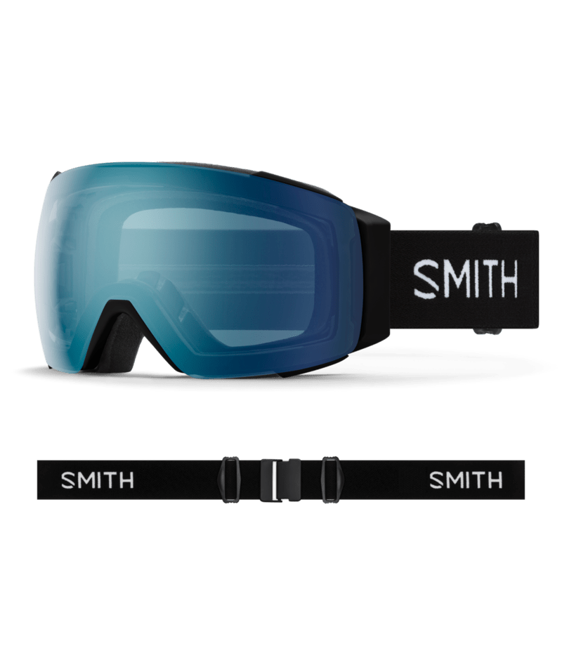 Smith I/O Mag Ski Goggles Black goggle with ChromaPop Everyday Blue Mirror