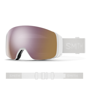 White Vapor goggle/ChromaPop Everyday Rose Gold Mirror and ChromaPop Storm Rose Flash