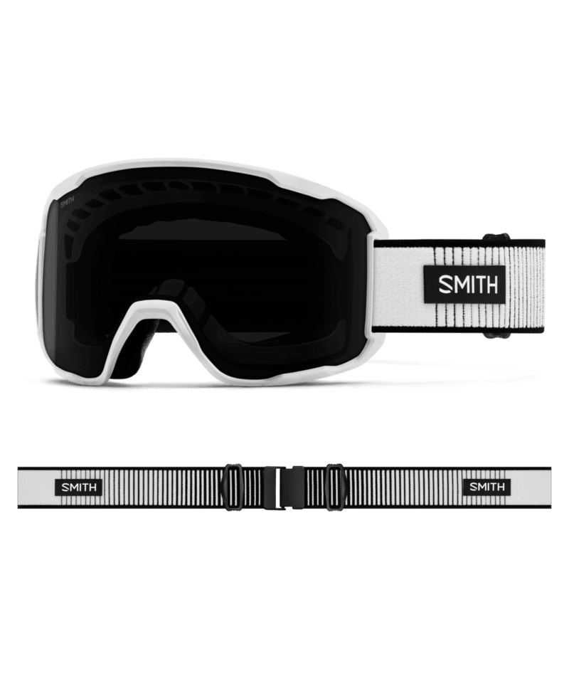 Smith Preview Low Bridge Fit Ski Goggles White Fade Out goggle with ChromaPop Sun Black