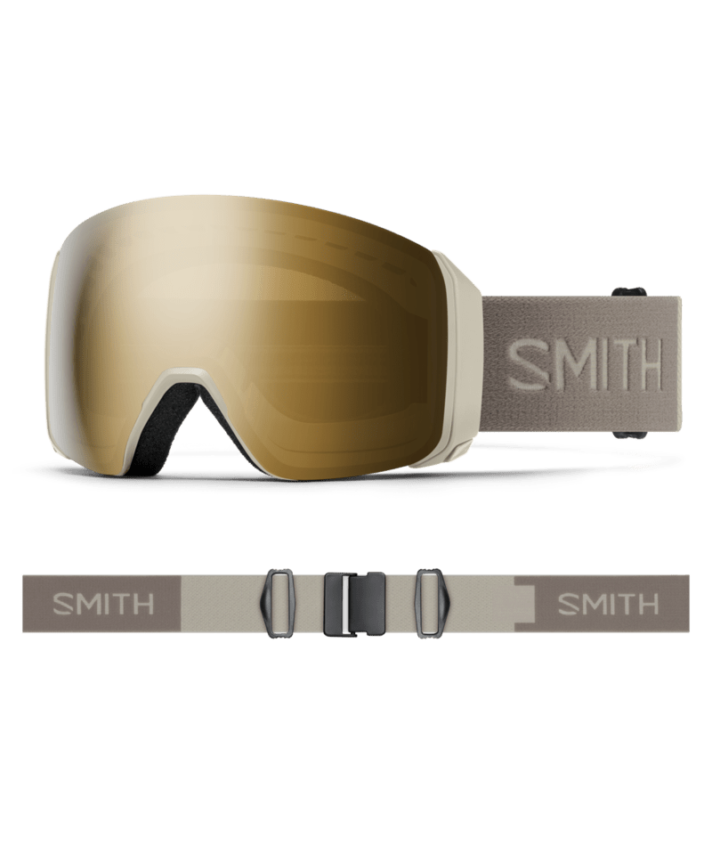 Smith 4D Mag XL Low Bridge Fit Goggles in Chalk with ChromaPop Sun Black Gold Mirror