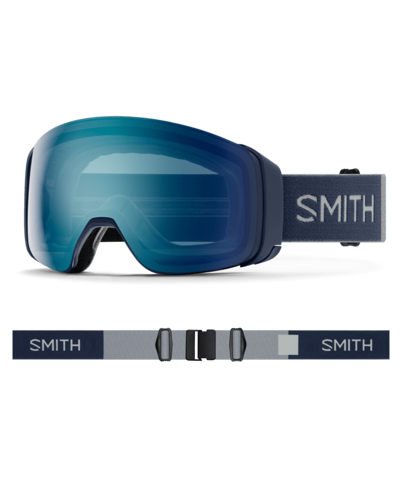 Smith 4D Mag Low Bridge Fit Ski Goggles Royal Navy goggle with ChromaPop Everyday Blue Mirror