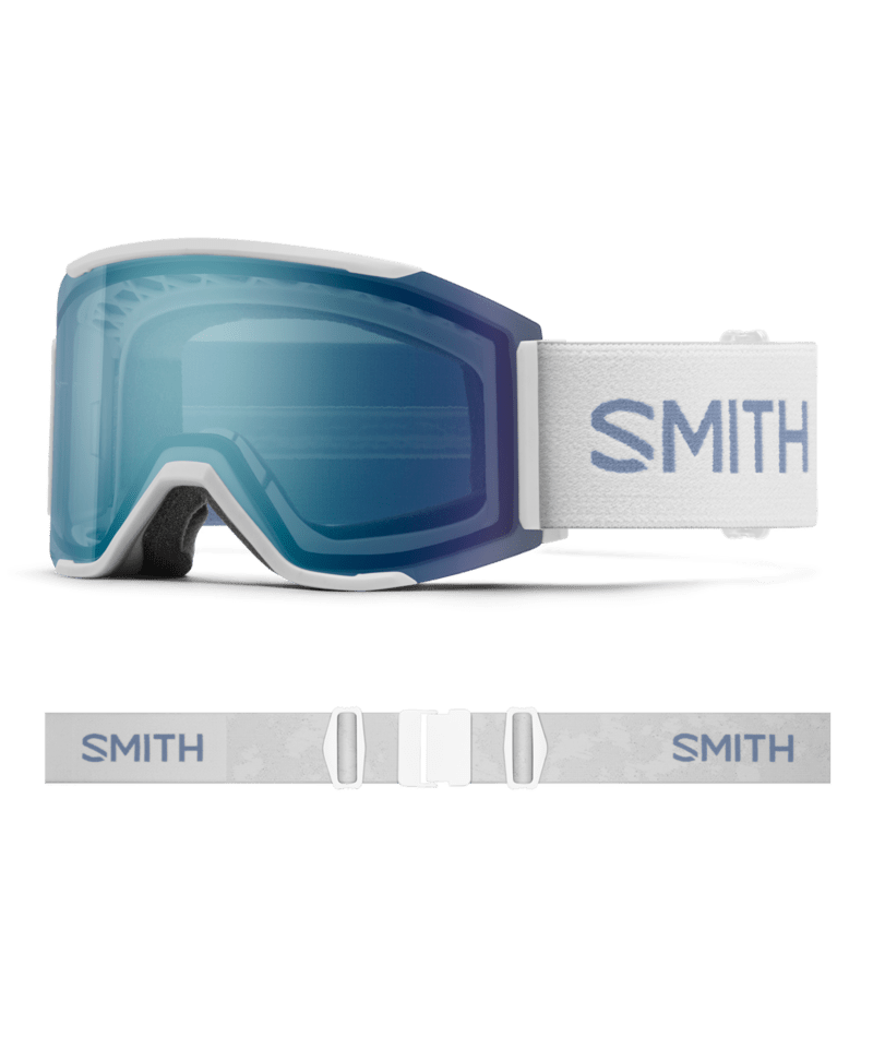 Smith Squad Mag Low Bridge Fit Ski Goggles Mist goggle with ChromaPop Everyday Blue Mirror