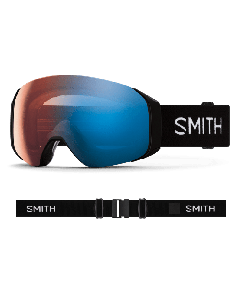 Smith 4D Mag S Ski Goggles Black goggle with ChromaPop Pro Photochromic Blue Mirror