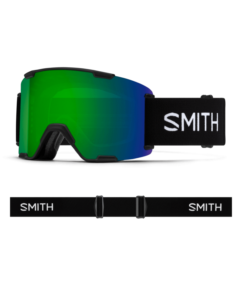 Smith Stash XL Goggles Black goggle with ChromaPop Sun Green Mirror