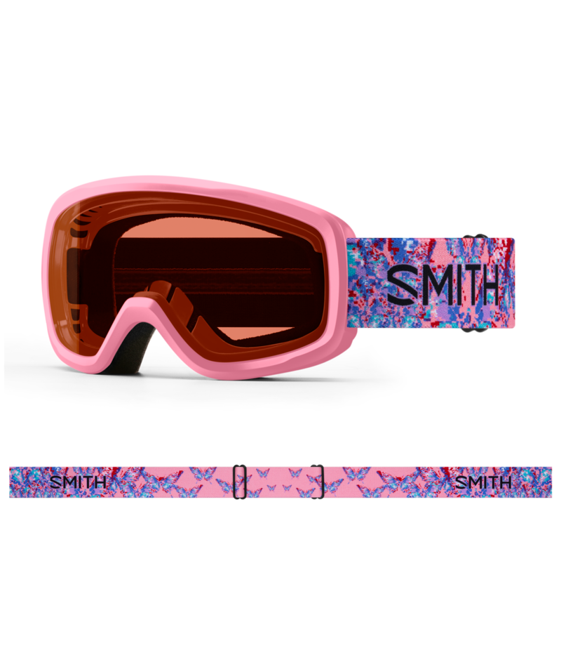 Smith Snowday Snow Goggles Bright Pink LoFi Butterfly goeele with RC36 lenses