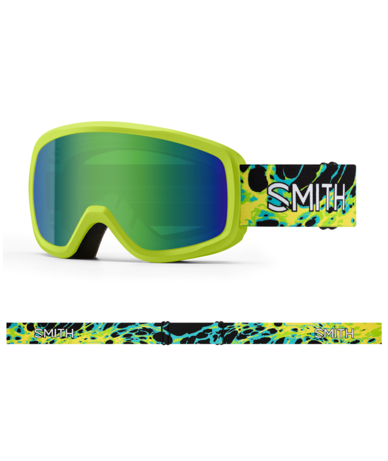 Smith Snowday Snow Goggles Electric Lime Slime goggle with Green Sol-X Mirror lenses
