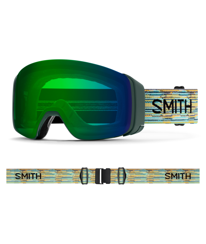 Smith 4D Mag Low Bridge Fit Ski Goggles Emerald ReNU Upcycled Scrap |goggle with ChromaPop Everyday Green Mirror