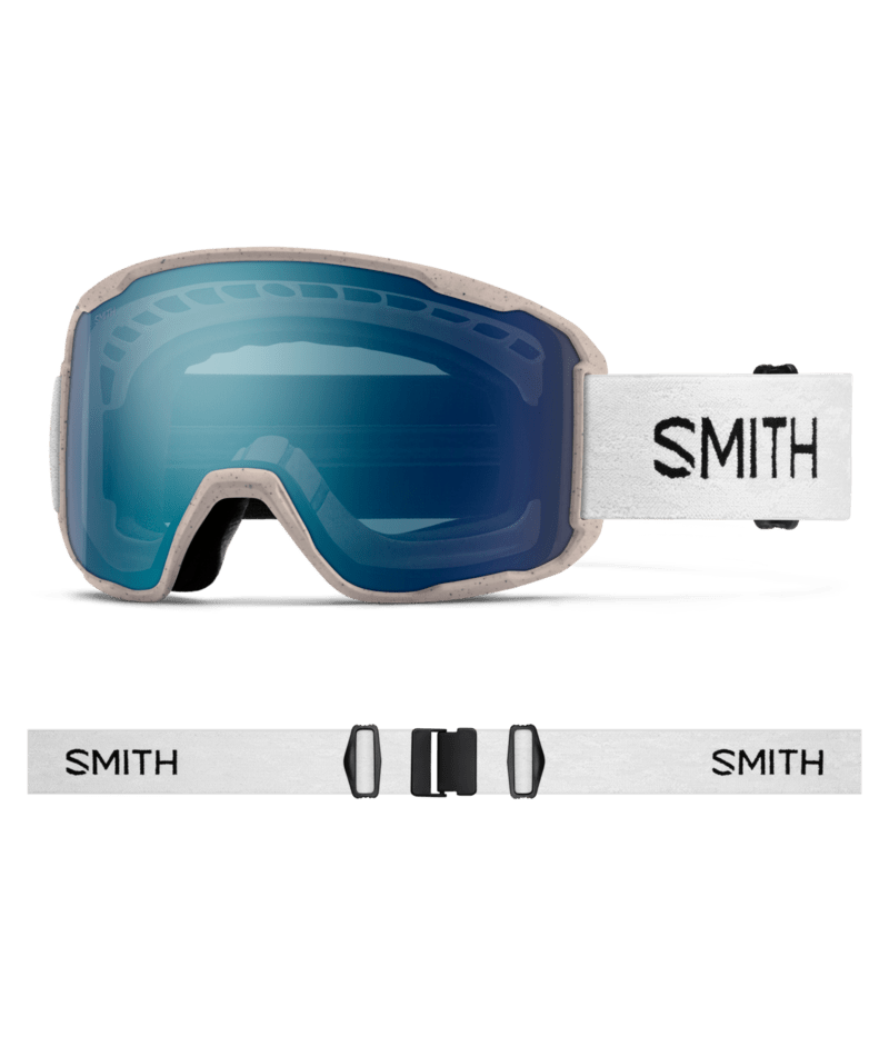 Smith Preview Ski Goggles Raw ReNU Undyed goggle wtih ChromaPop Everyday Blue Mirror