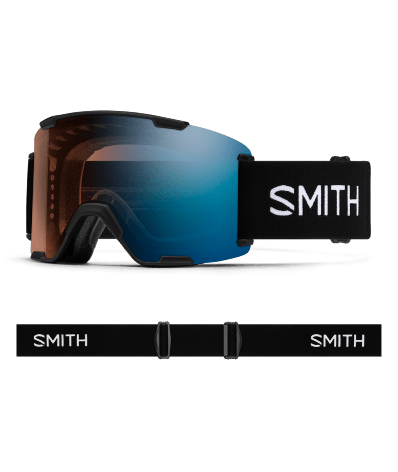 Smith Stash XL Low Bridge Fit Goggles Black goggle with ChromaPop Pro Photochromic Blue Mirror