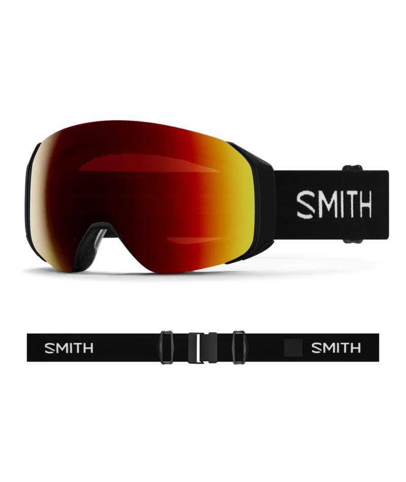 mith 4D Mag S Ski Goggles Black goggle with ChromaPop Sun Red Mirror