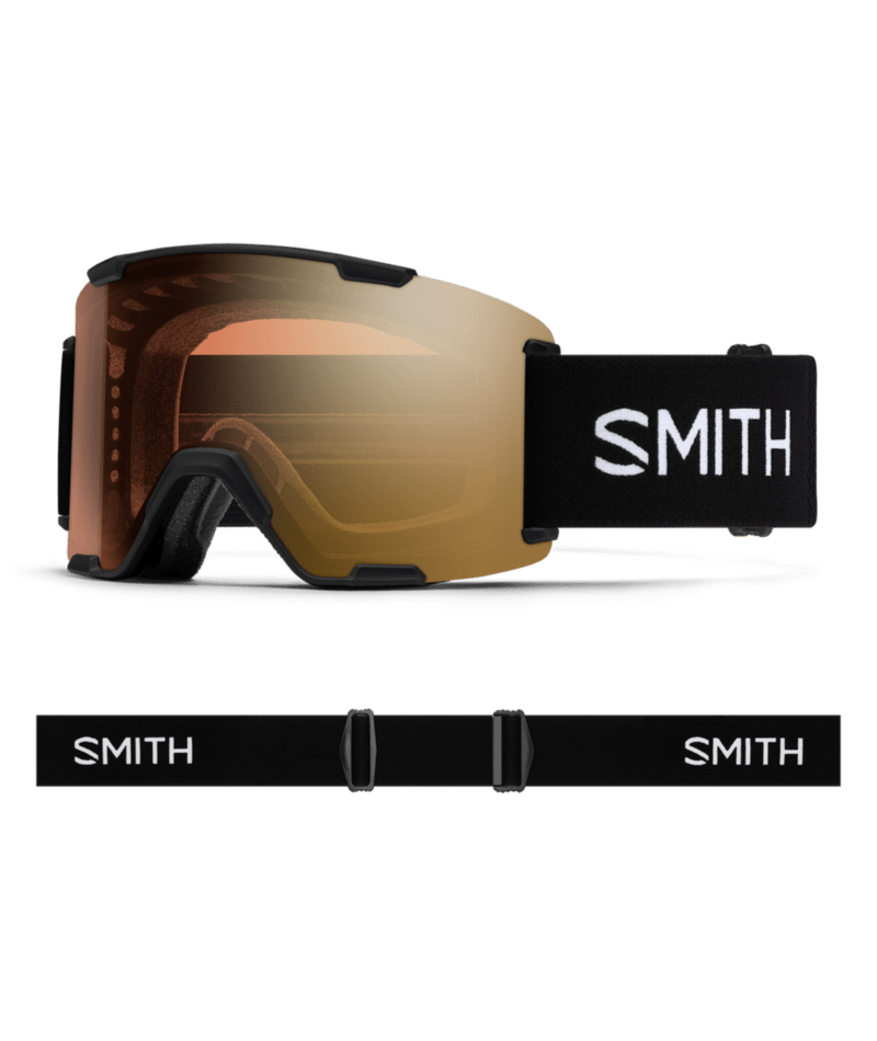 Smith Stash XL Low Bridge Fit Goggles Black goggle with ChromaPop Pro Photochromic Gold Mirror
